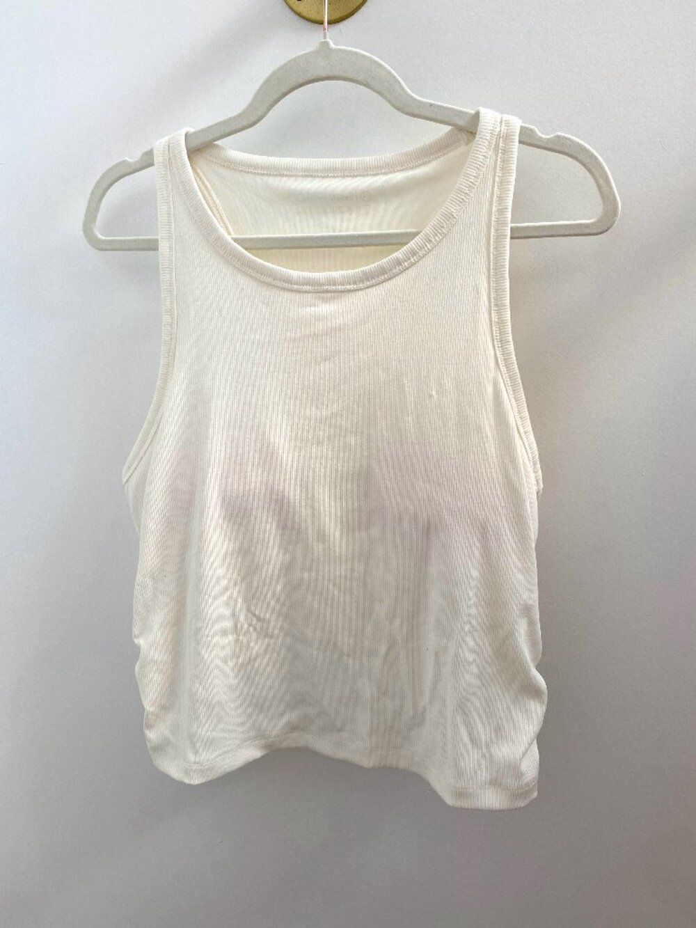 Outdoor Voices White Rib Knit Tank XLarge